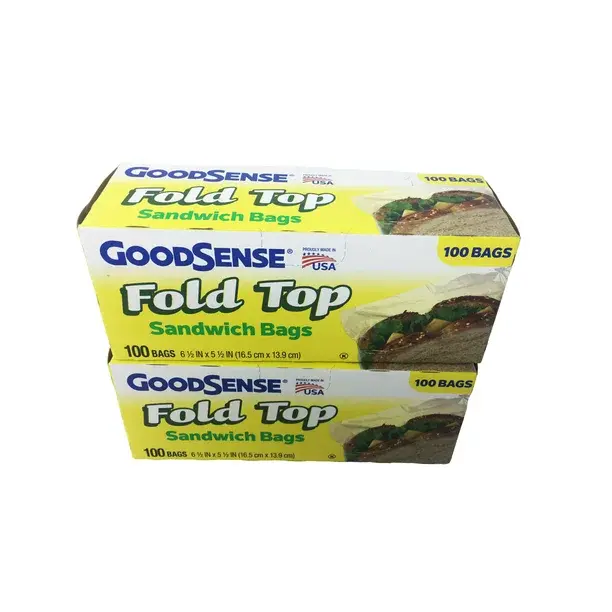 Good Sense Fold Top Sandwich Bags 100 bags.