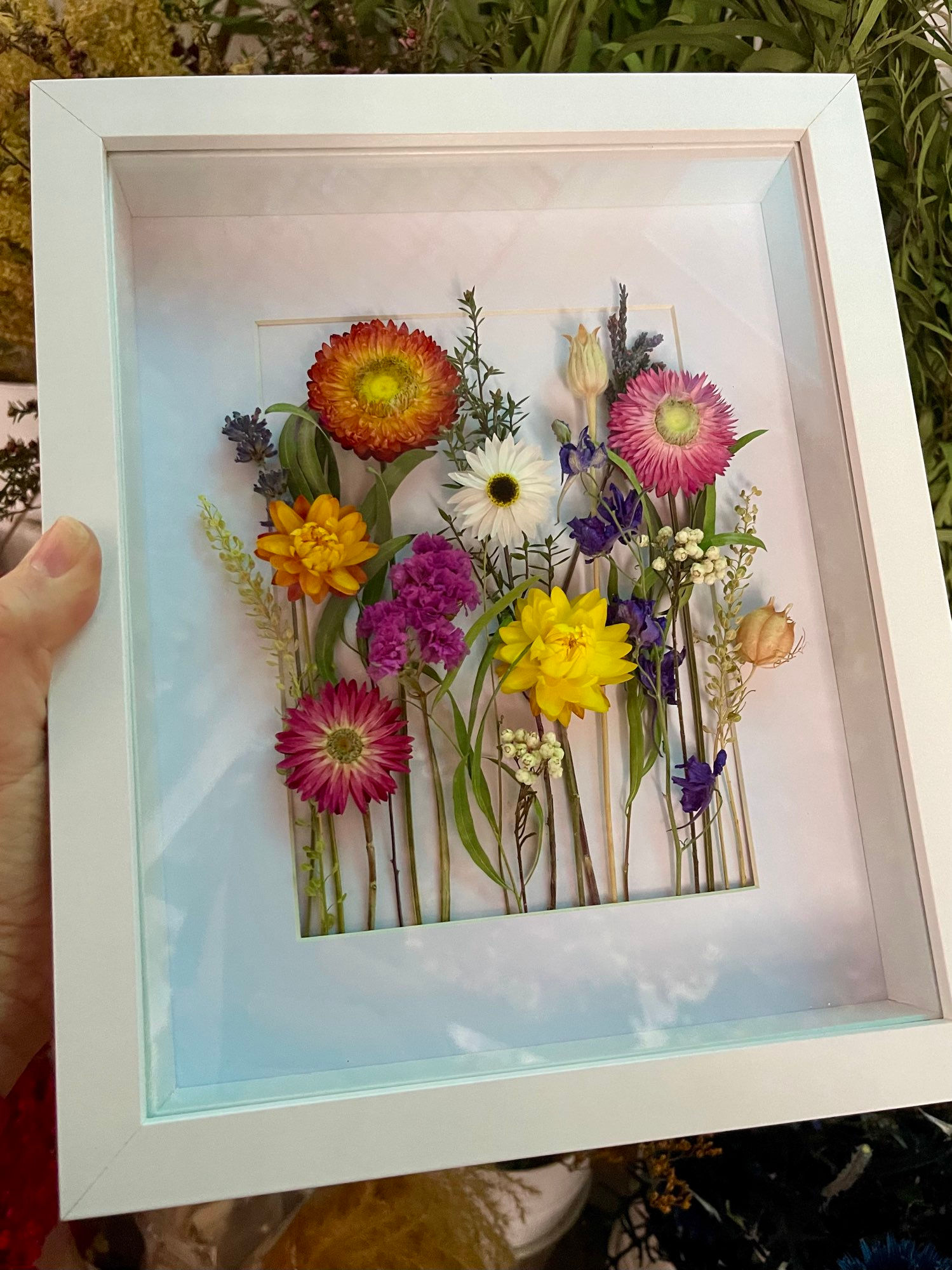 Bright Blooms Dried Flower Frame (Portrait)