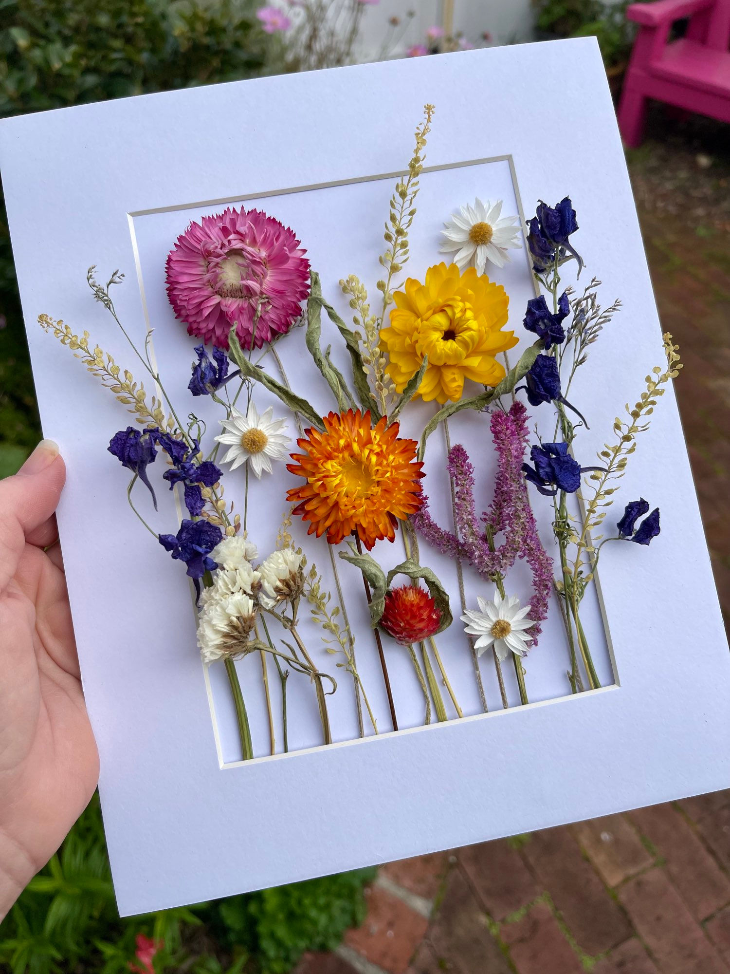 Bright Blooms Dried Flower Frame (Portrait)