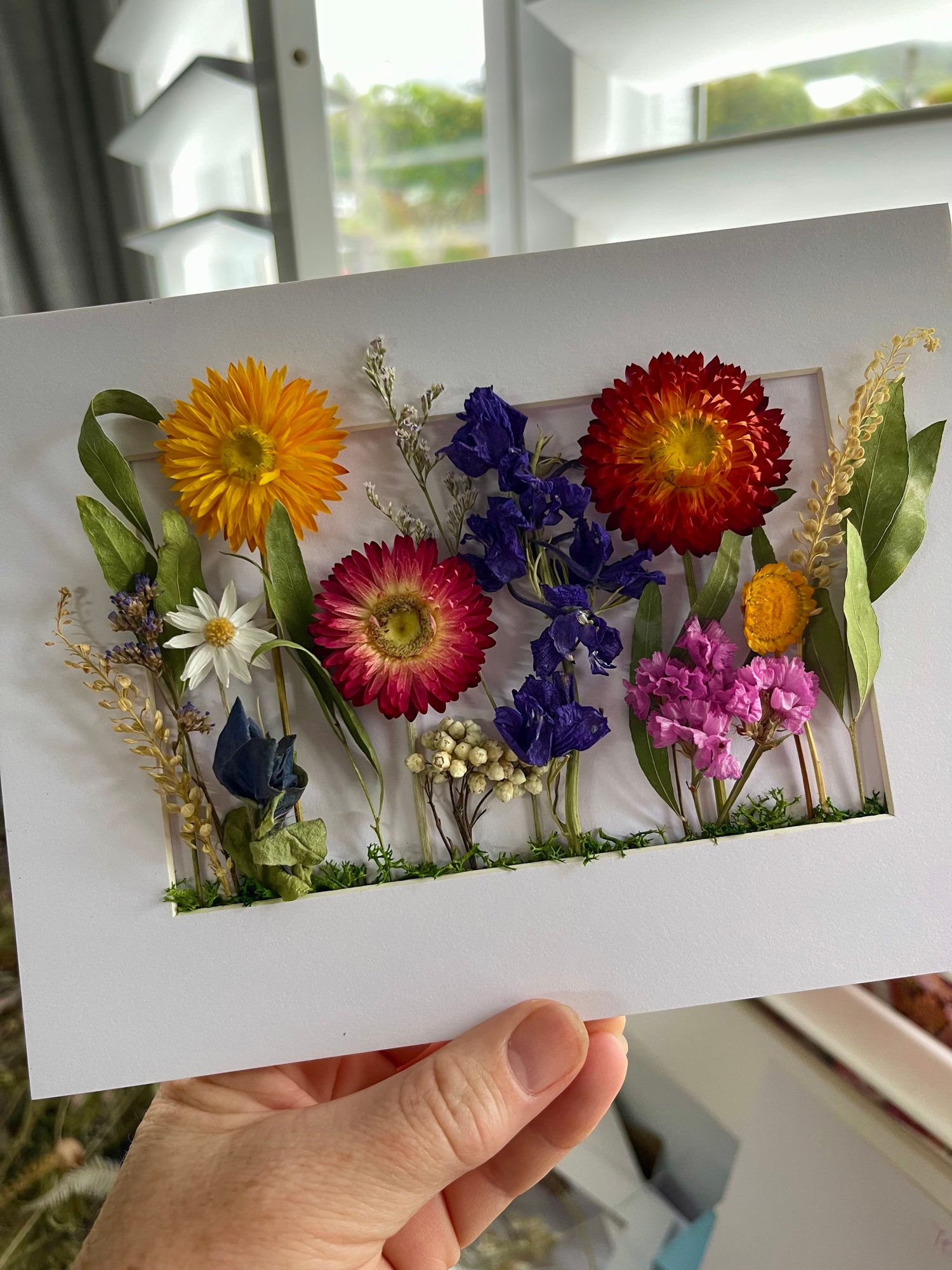 Bright Blooms Dried Flower Frame (Landscape)