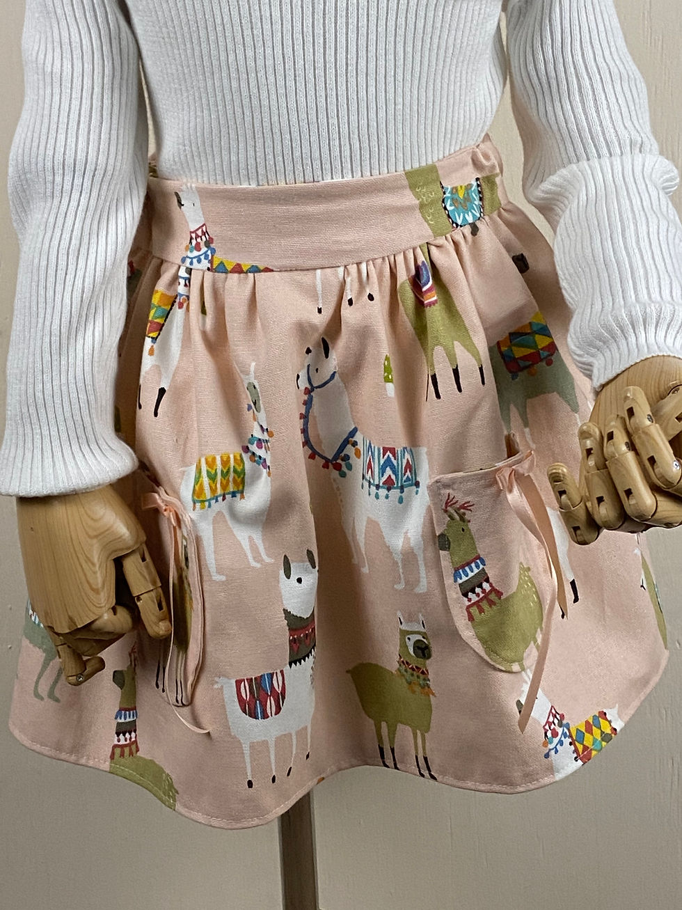 Sarah - alpaca pink cotton skirt 2years