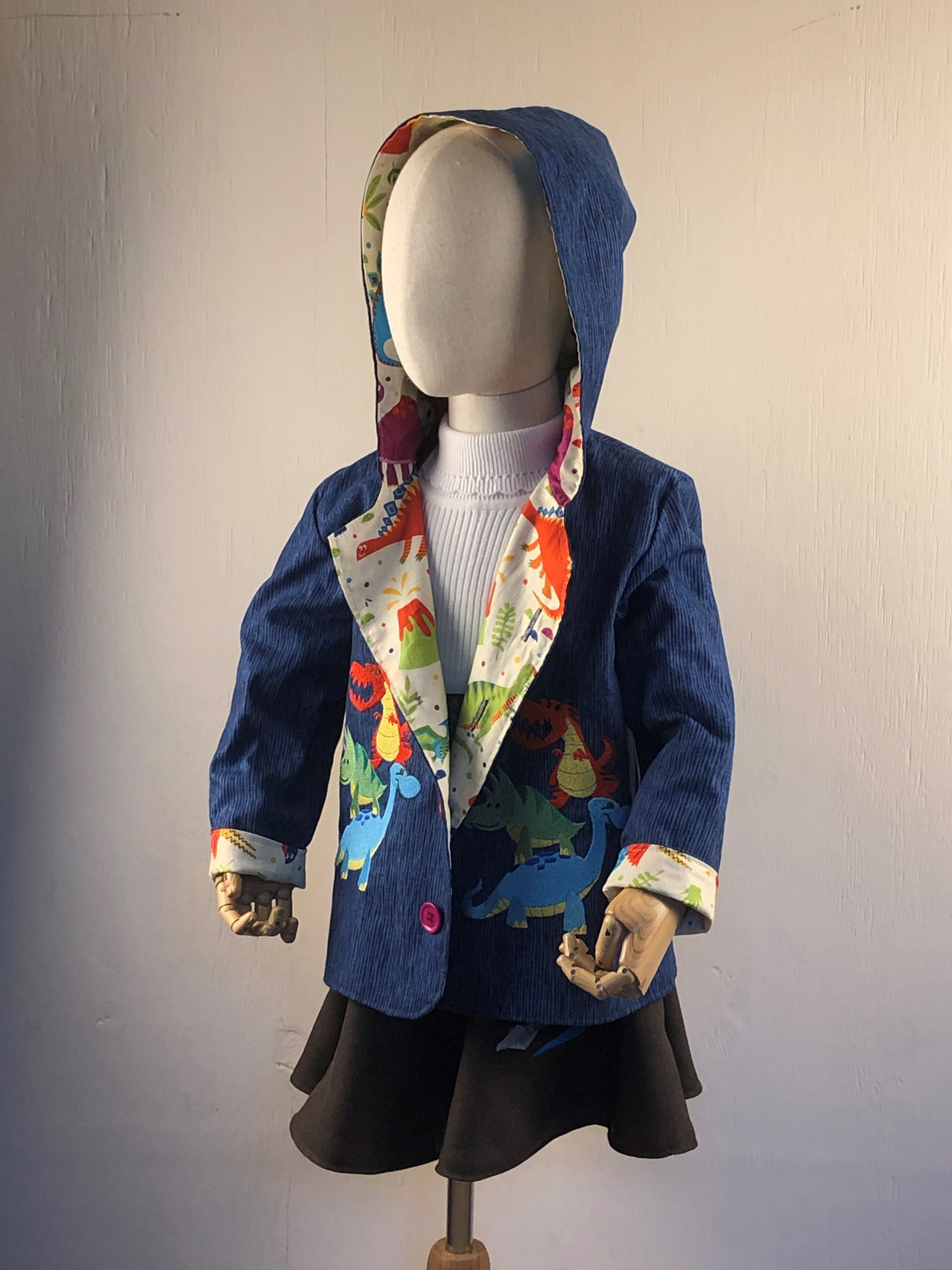 Dino -dinosaur non reversible jacket 2+ years