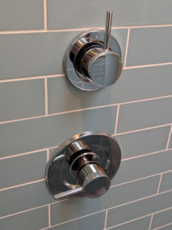 Chrome shower valve trim