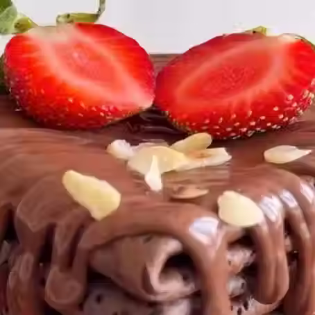 Torta de Panqueca de Chocolate em Fatia