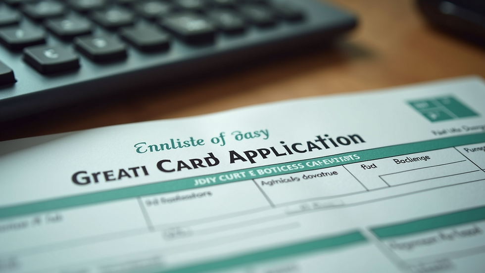 Eye-level view of a green card application form on a desk