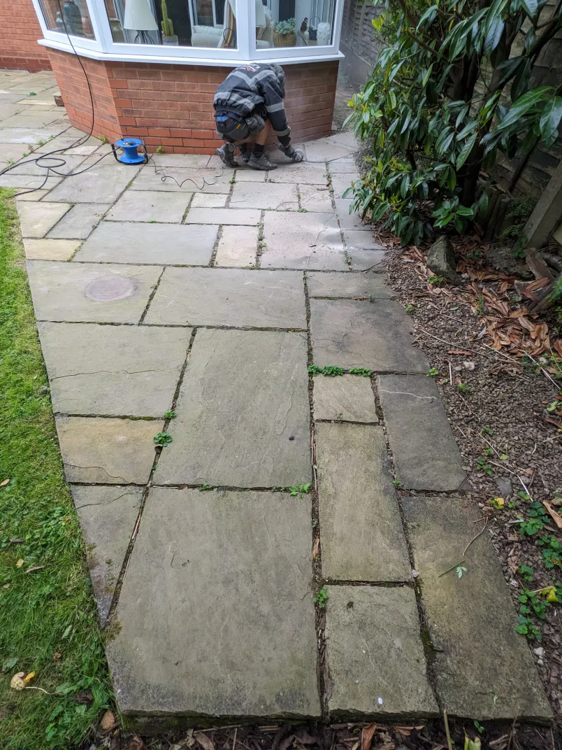 before repointing sandstone