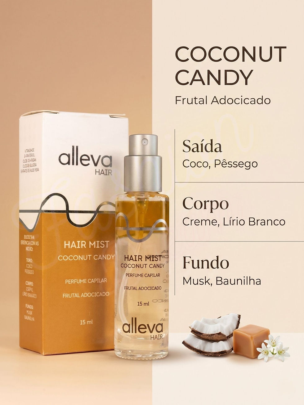 Miniatura: Perfume Capilar Hair Mist Alleva 15ml Vegano Anti-Frizz Essências Bolsa