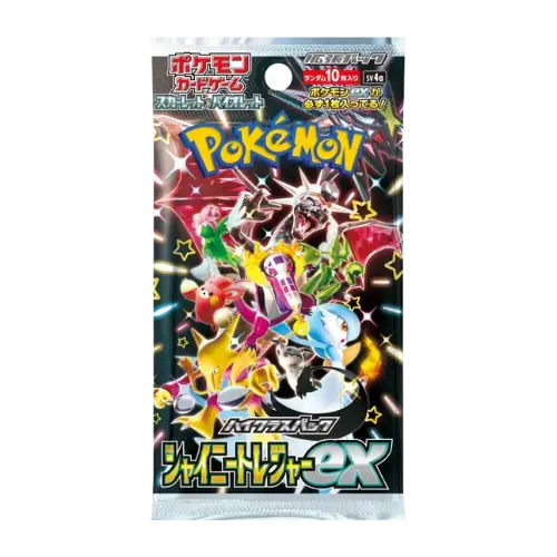 A Pokémon TCG booster pack displaying the Pokémon logo prominently on its packaging.