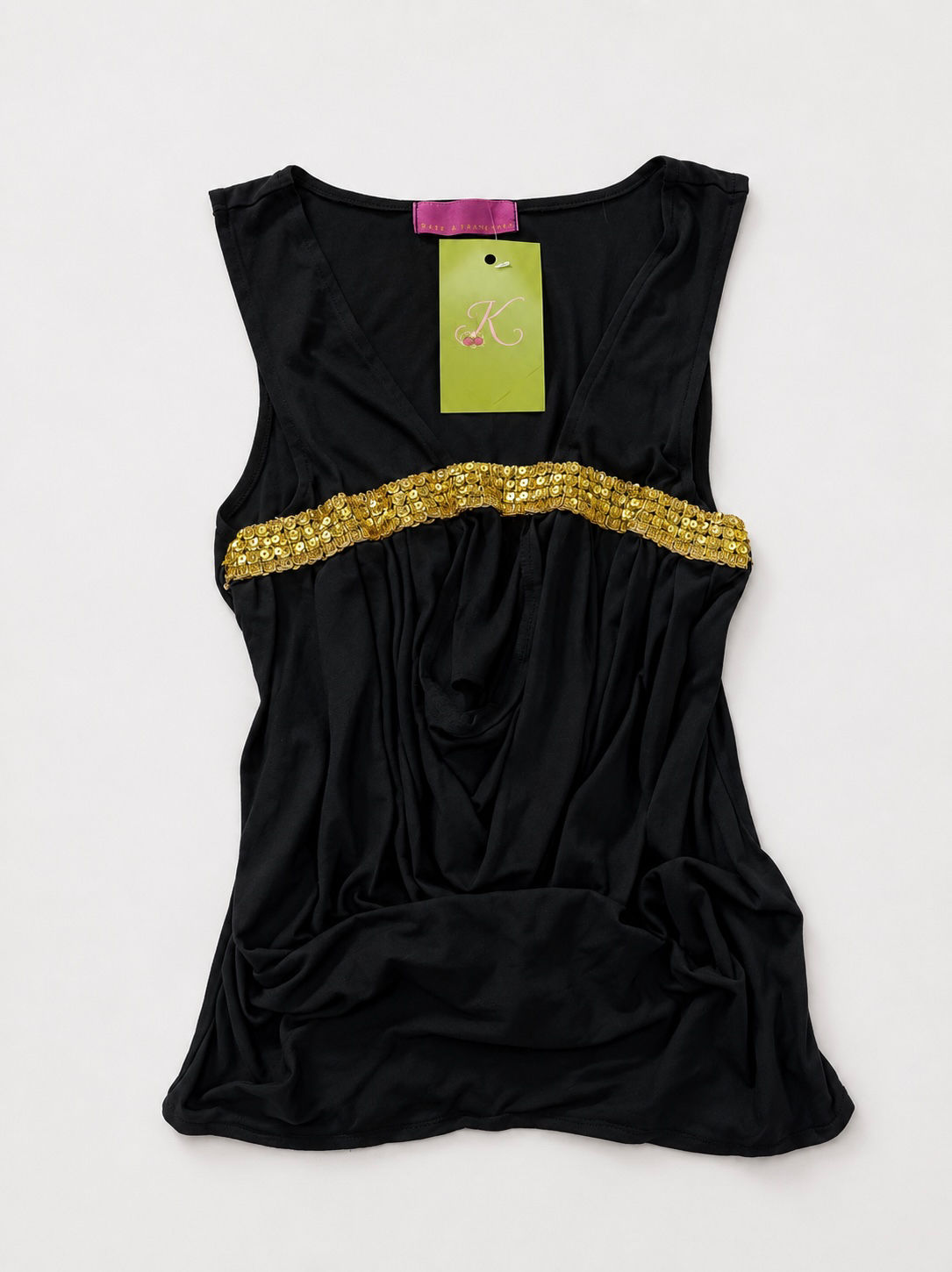 Golden Drape Sequin Top