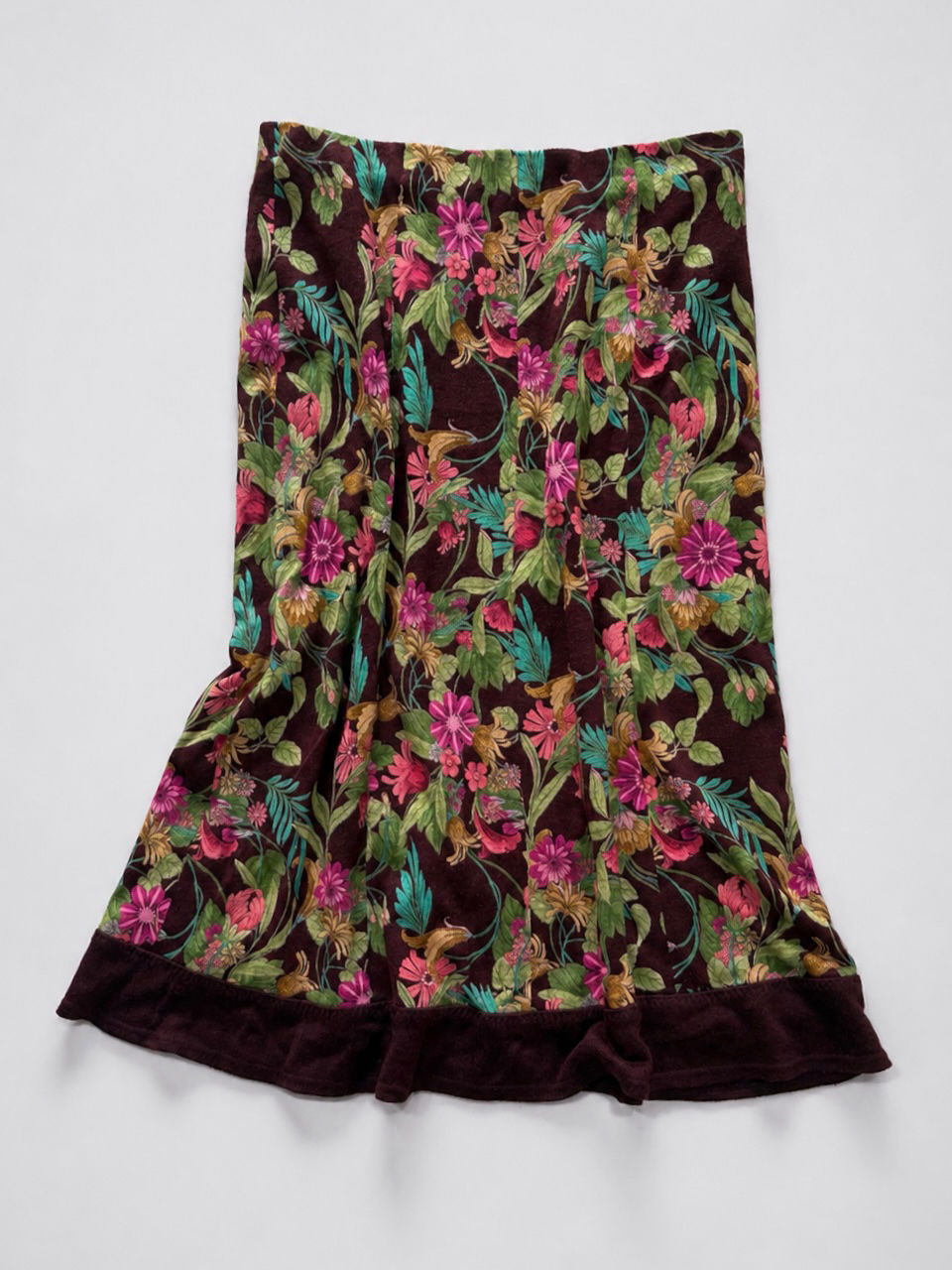 Brown Garden Ruffle Skirt