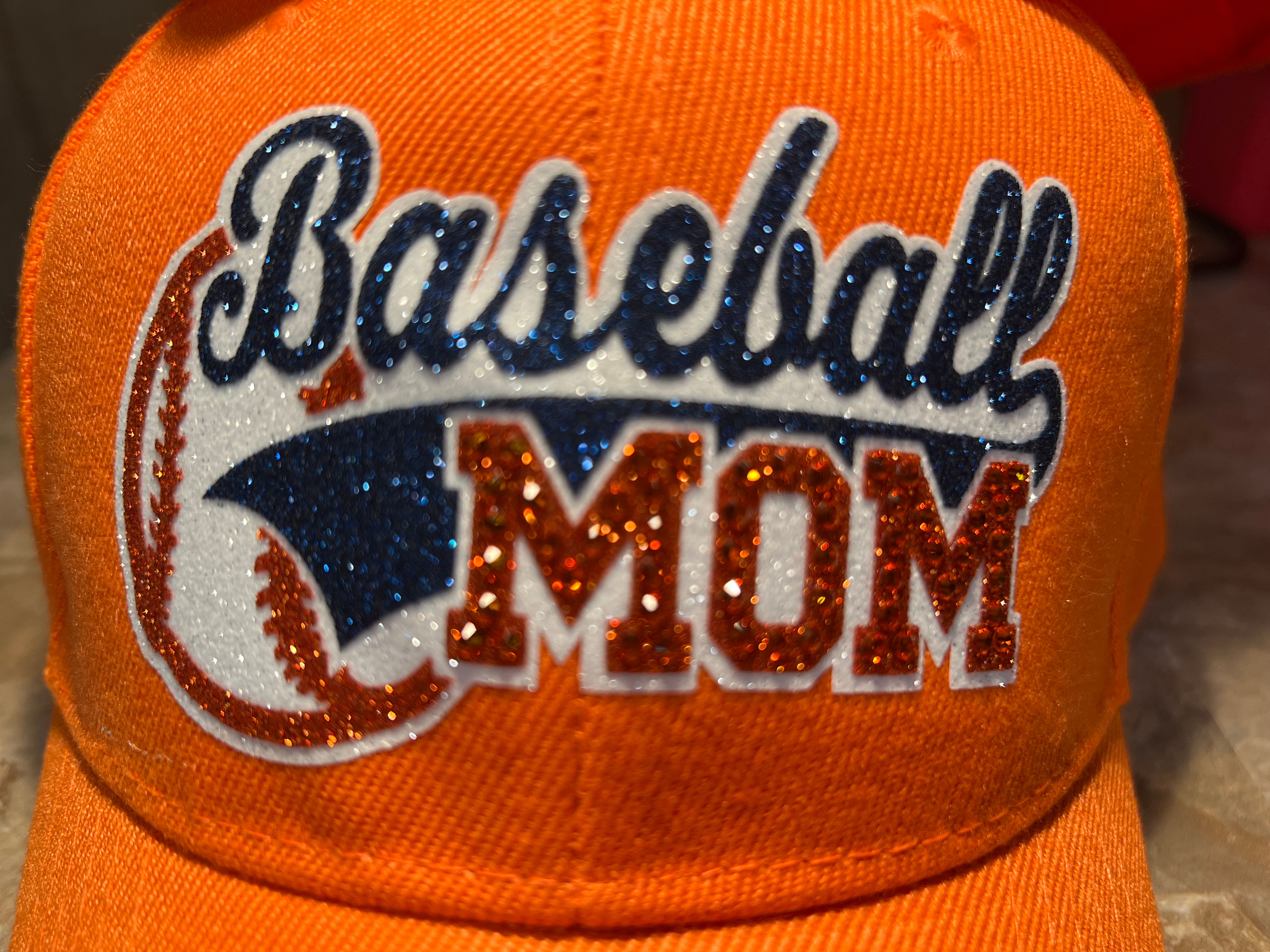 Sports MOM/FAN Glitter and Bling Pony Tail Hats