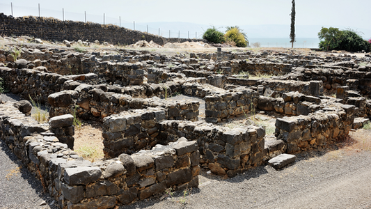 Extensive archaeological excavations of the 1st-century basalt stone houses in Capernaum, where the disciples lived and worked.