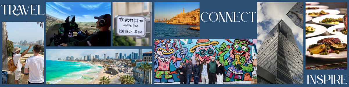 Tel Aviv and Jaffa highlights collage featuring Jaffa Old Port Mediterranean coastline and Tel Aviv street art