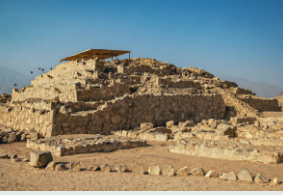Close-up of the excavated stone foundations and defensive walls at the summit of the Herodium palace-fortress.