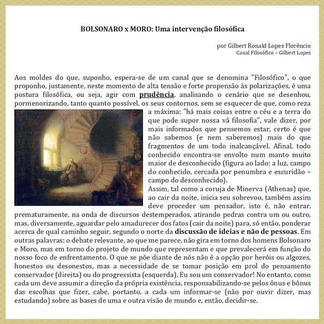 Bolsonaro x Moro: uma intervenção Filosófica