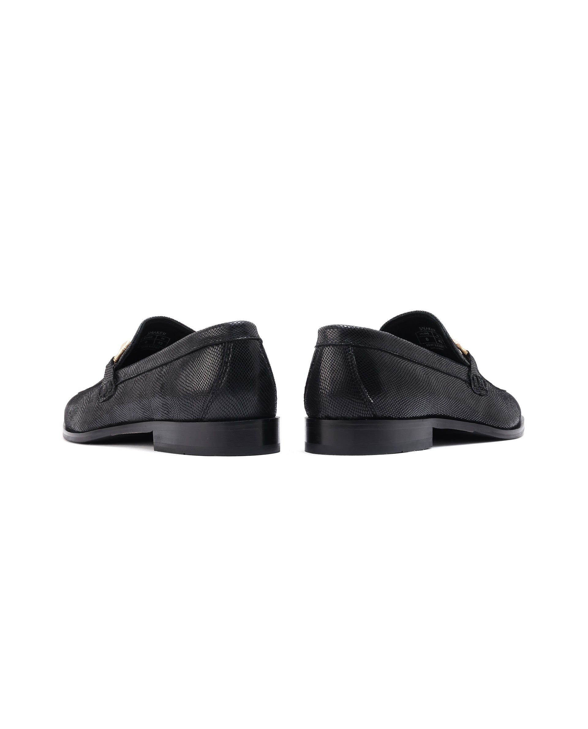 Men's Snaker Black Leather Loafers