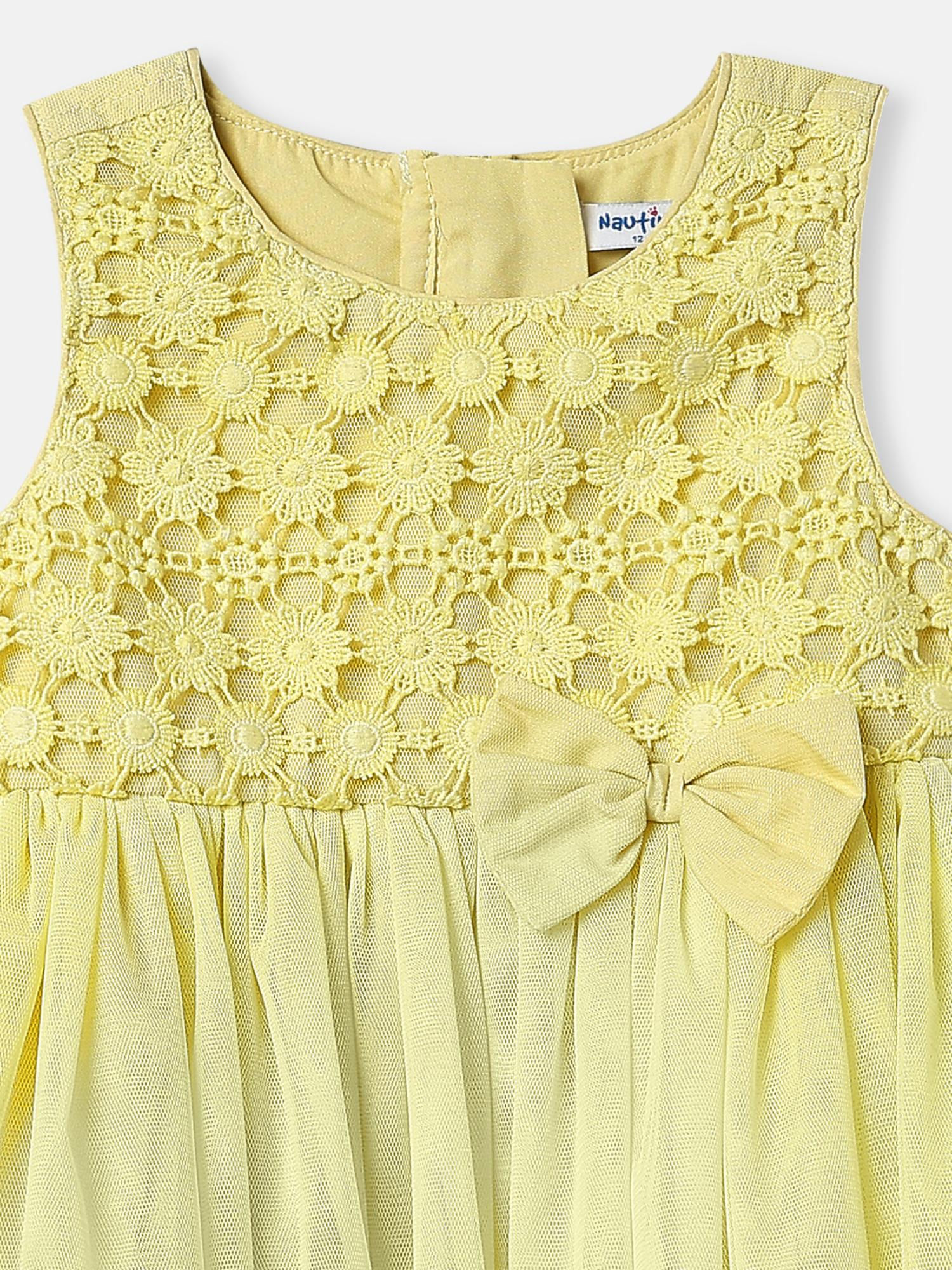 Nautinati Girls Solid Sleeveless Dress