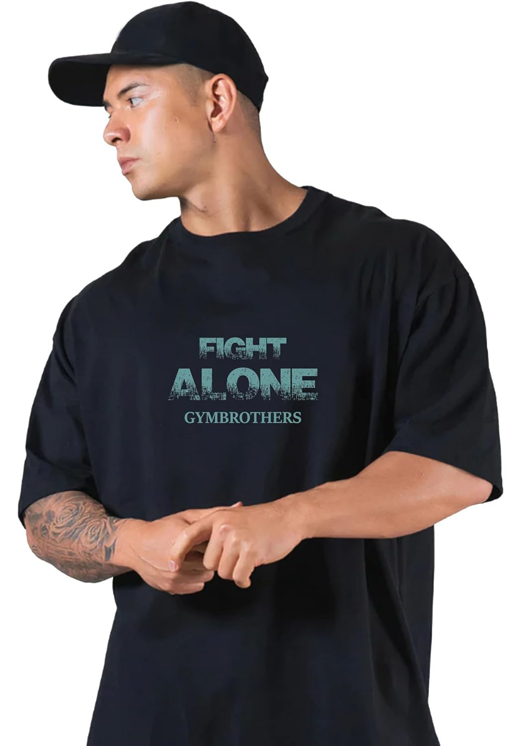 GYMBROTHERS Pure Cotton Mens Oversized T-Shirt