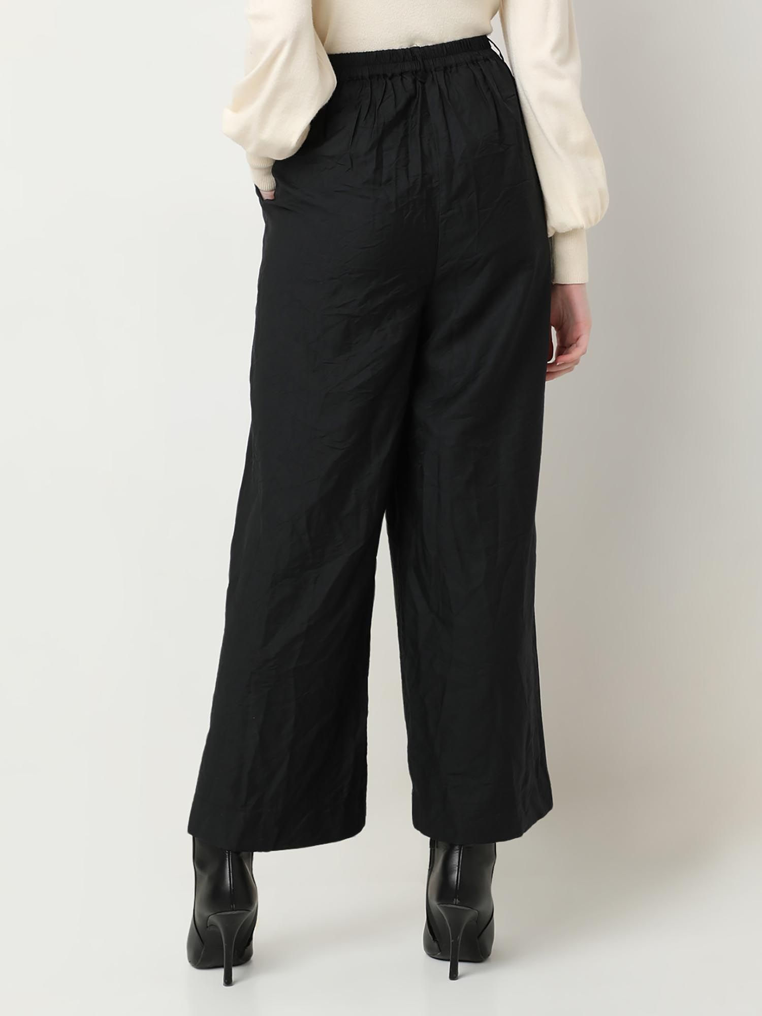 Vero Moda Elegant Black High Rise Trousers for Women - XS