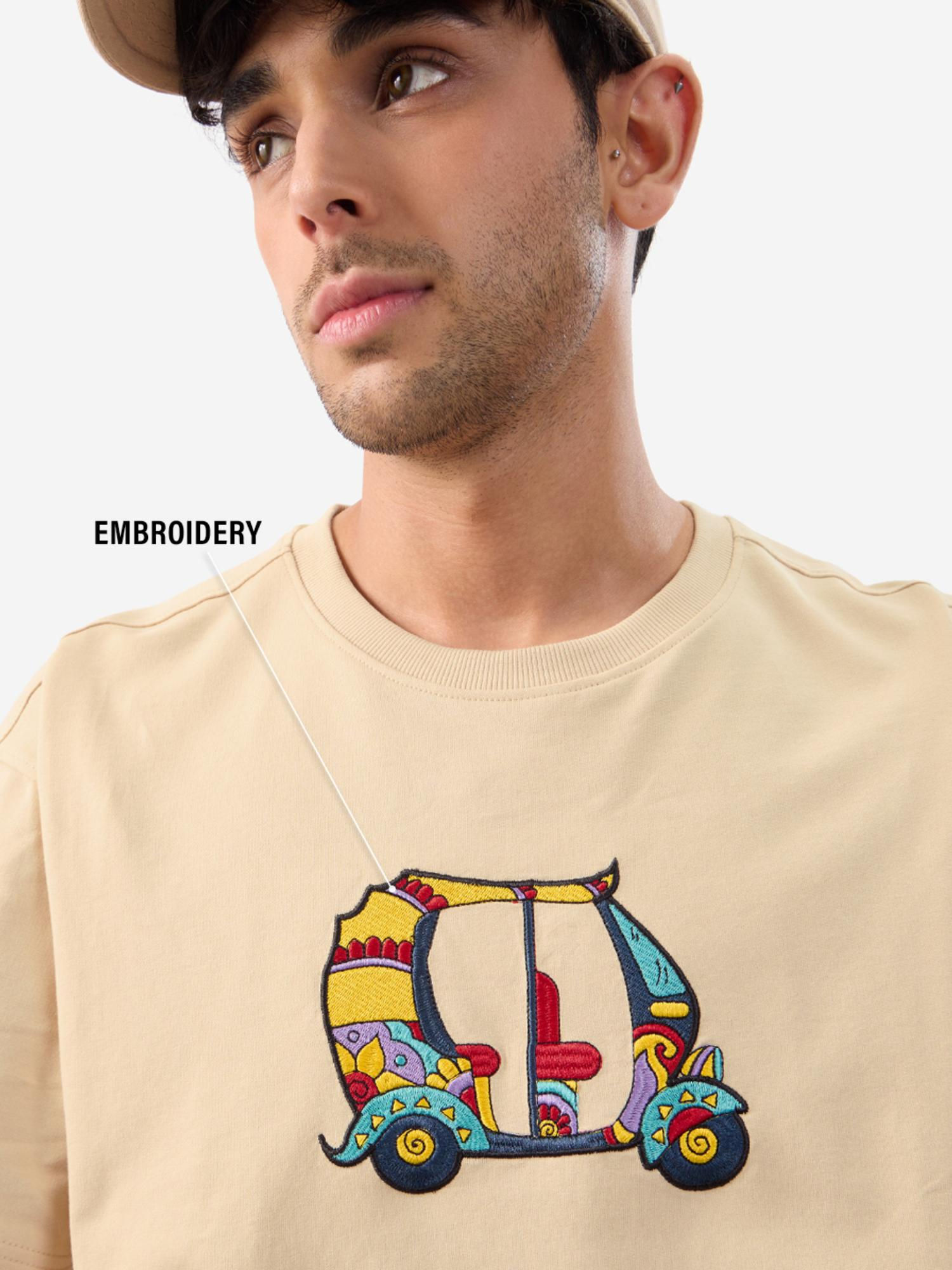 The Souled Store Auto Oversized Brown T-Shirt
