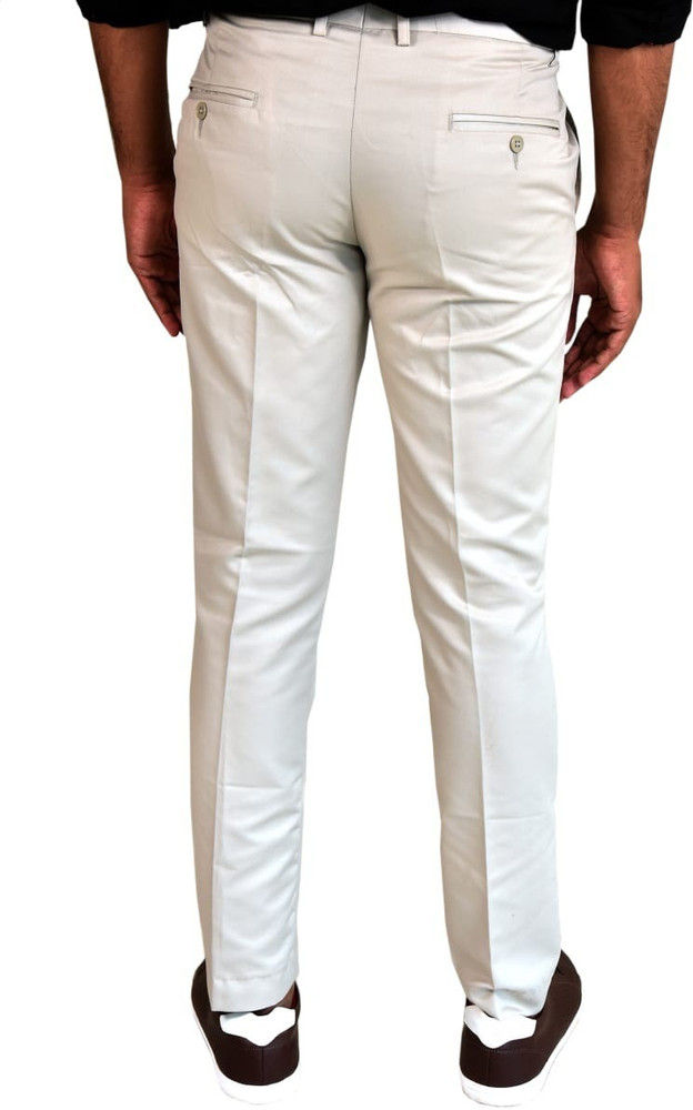 Slim Fit Men's White Trousers
