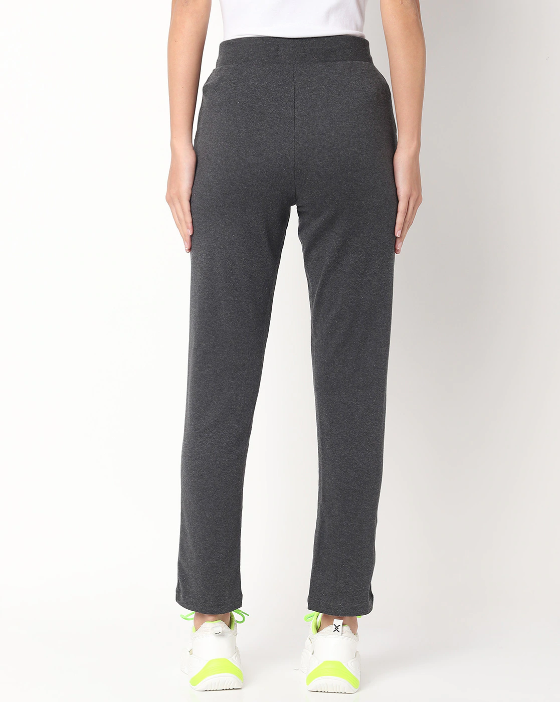 Mid-Rise Track Pants with Drawstring Waistband