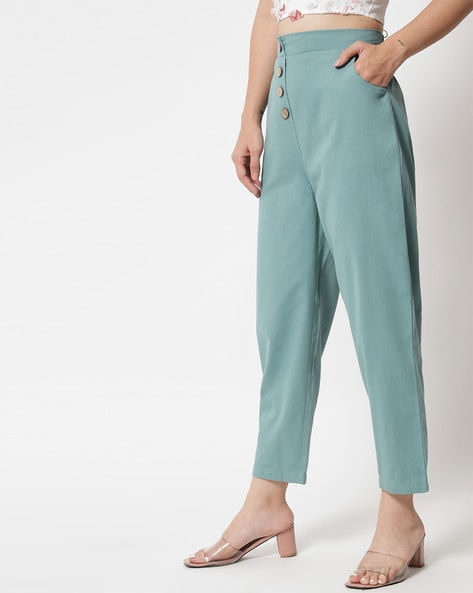 High-Raise Ankle -Length Pants