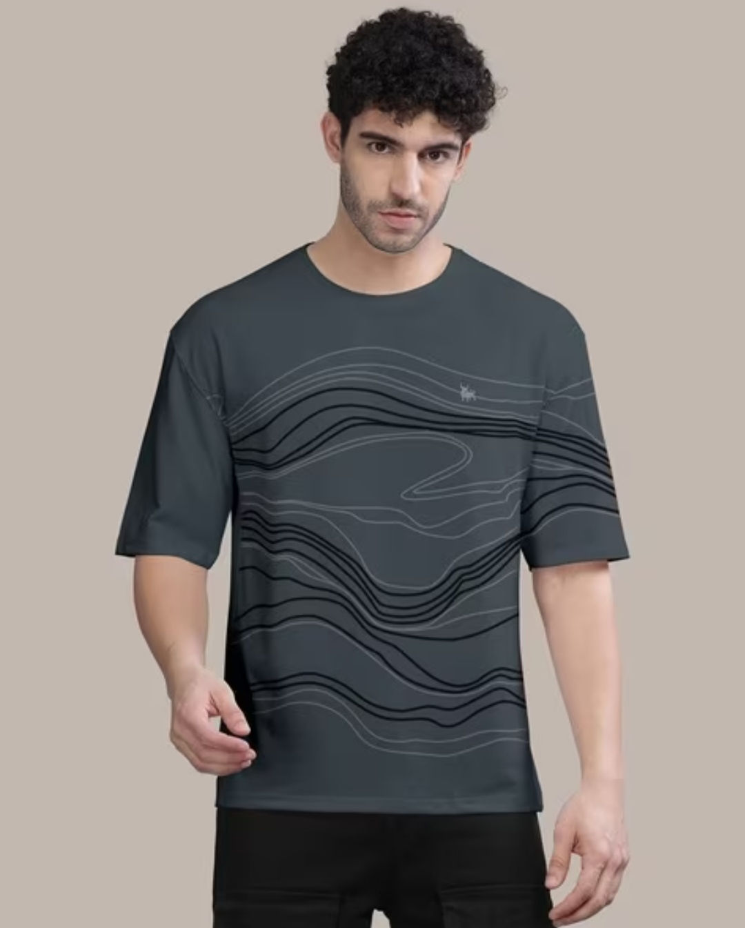 Loose Fit Graphic Print Crew-Neck T-Shirts