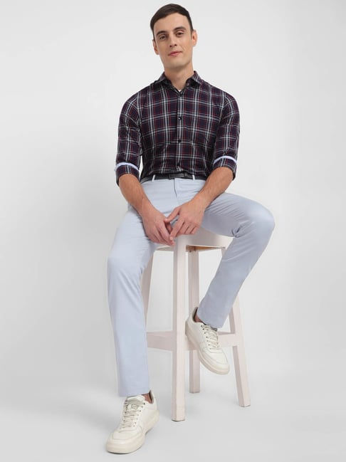 Allen Solly Slim Fit Blue Trousers