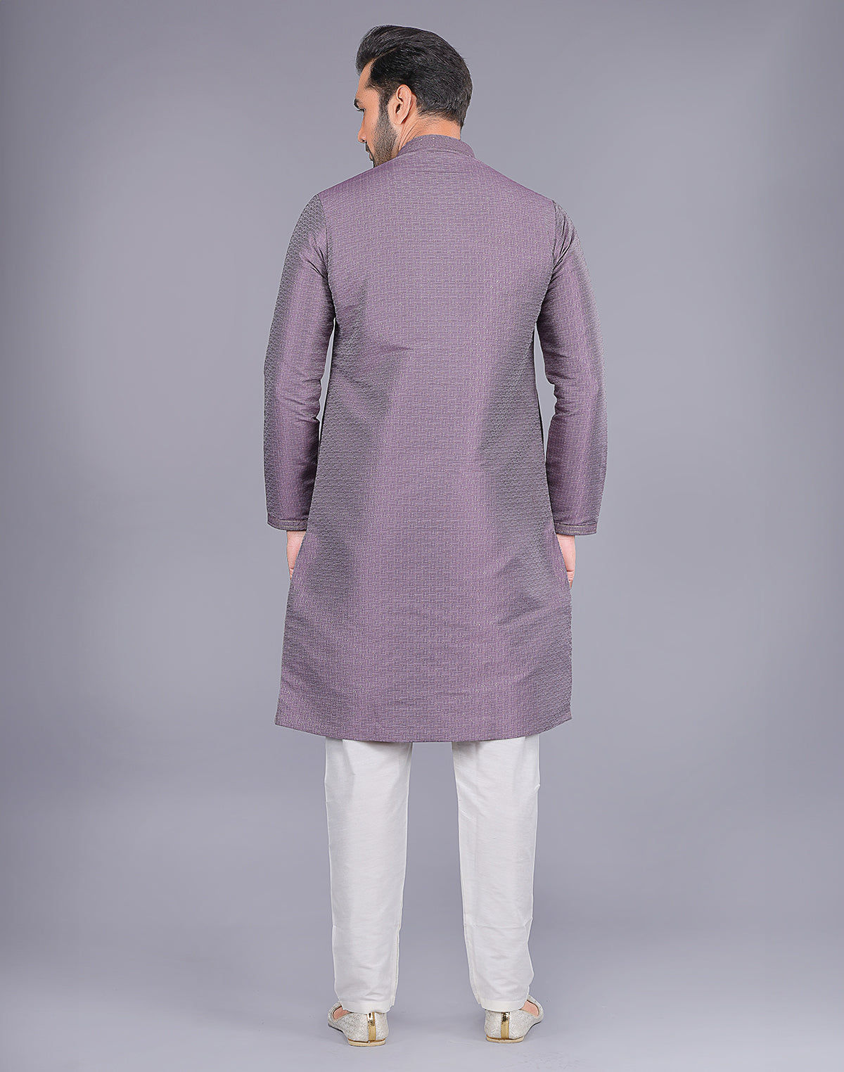 Soft Silk Stones Work Kurta Pyjama Set Sky