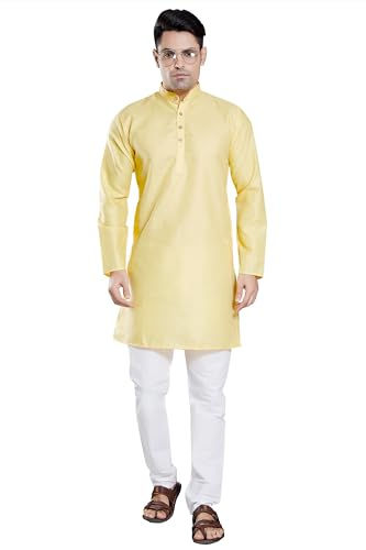 Men's Cotton Blend Slim Fit Kurta Pyjama Set