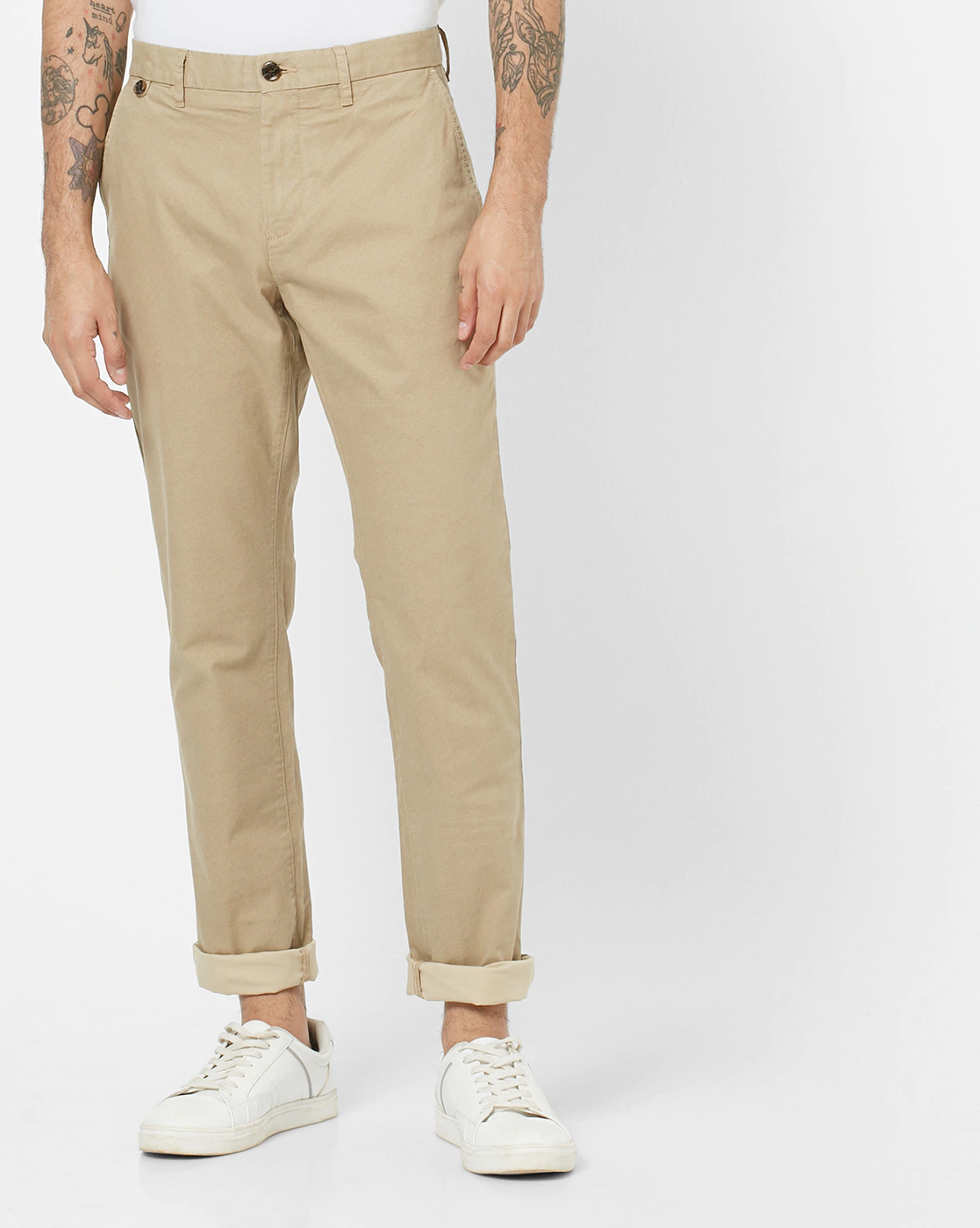 Flat-Front Trousers with Slant Pockets