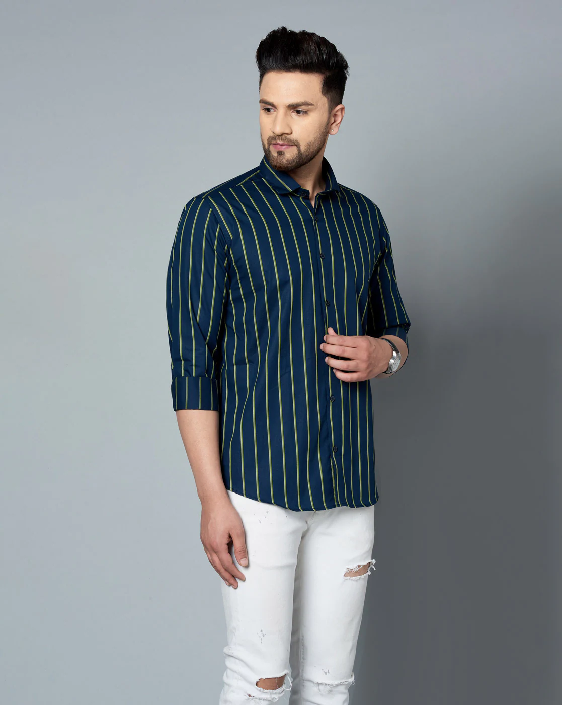 Striped Full Sleeves Classic Shirt
