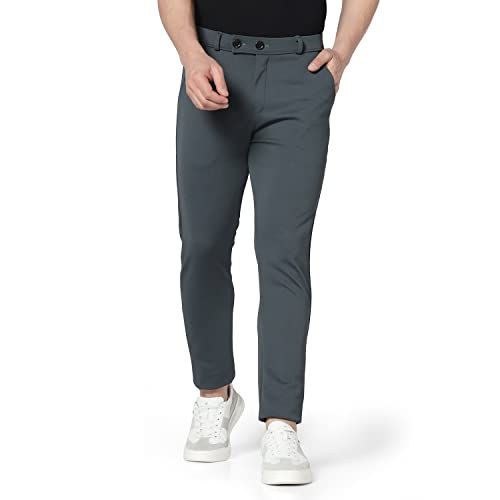 Men's Regular Fit Beige Casual Trousers