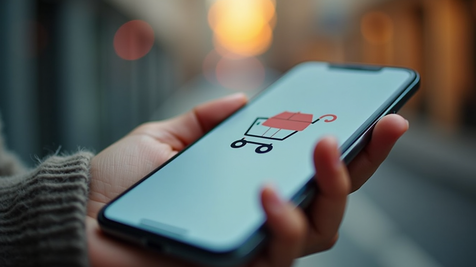 Close-up view of a smartphone displaying an online shopping app