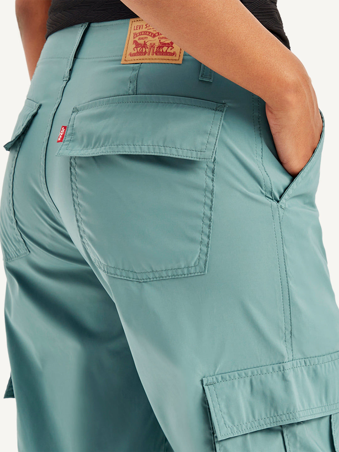 Women's Green Baggy Cargo Trousers