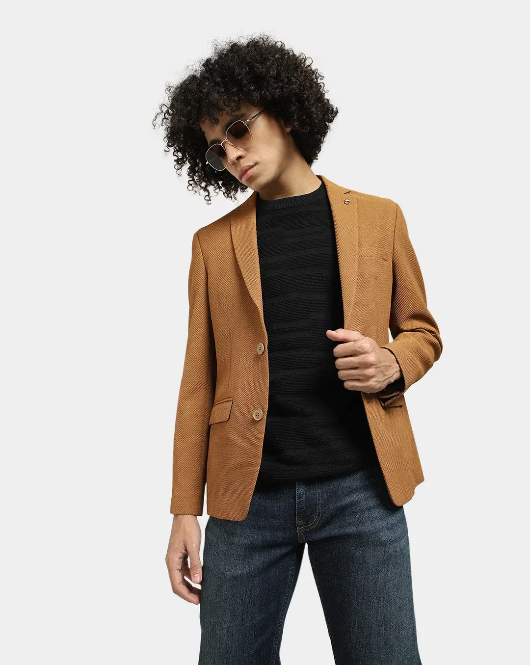Solid Single Breasted Casual Men Blazer