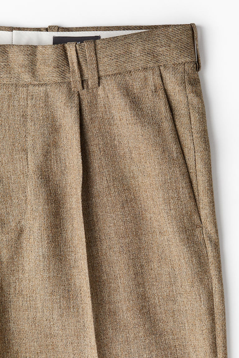Brown Tailored Loose Fit Trousers