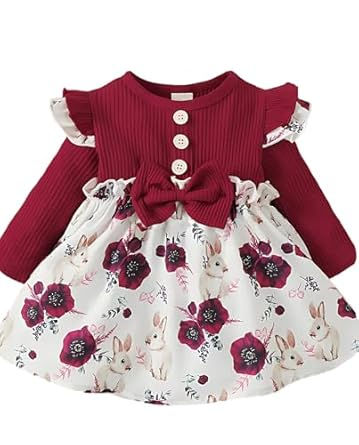 Stylish Floral Printed Frock Dress for Baby Girls