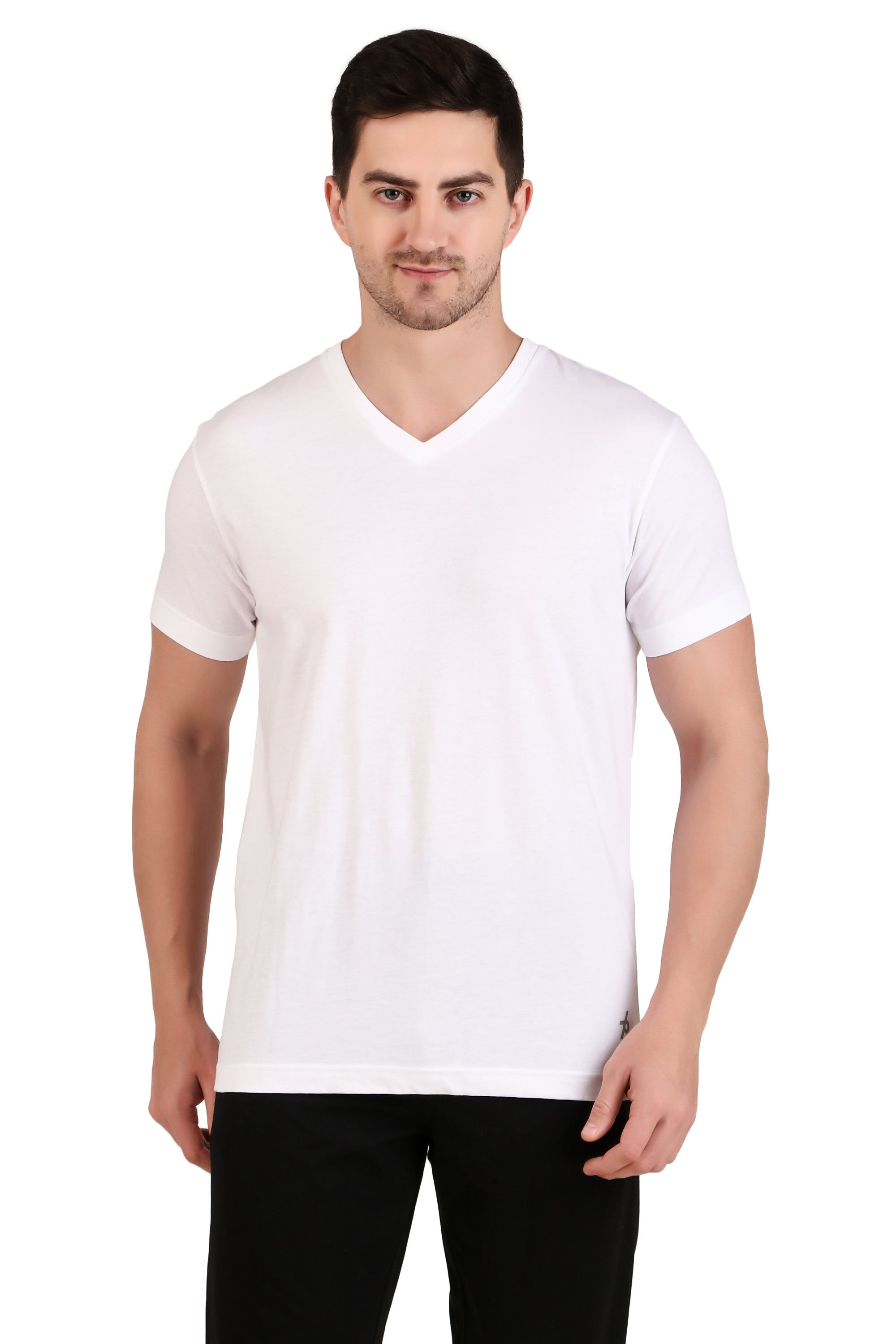 Premium Combed Cotton V Neck Half Sleeve T-Shirt for Men