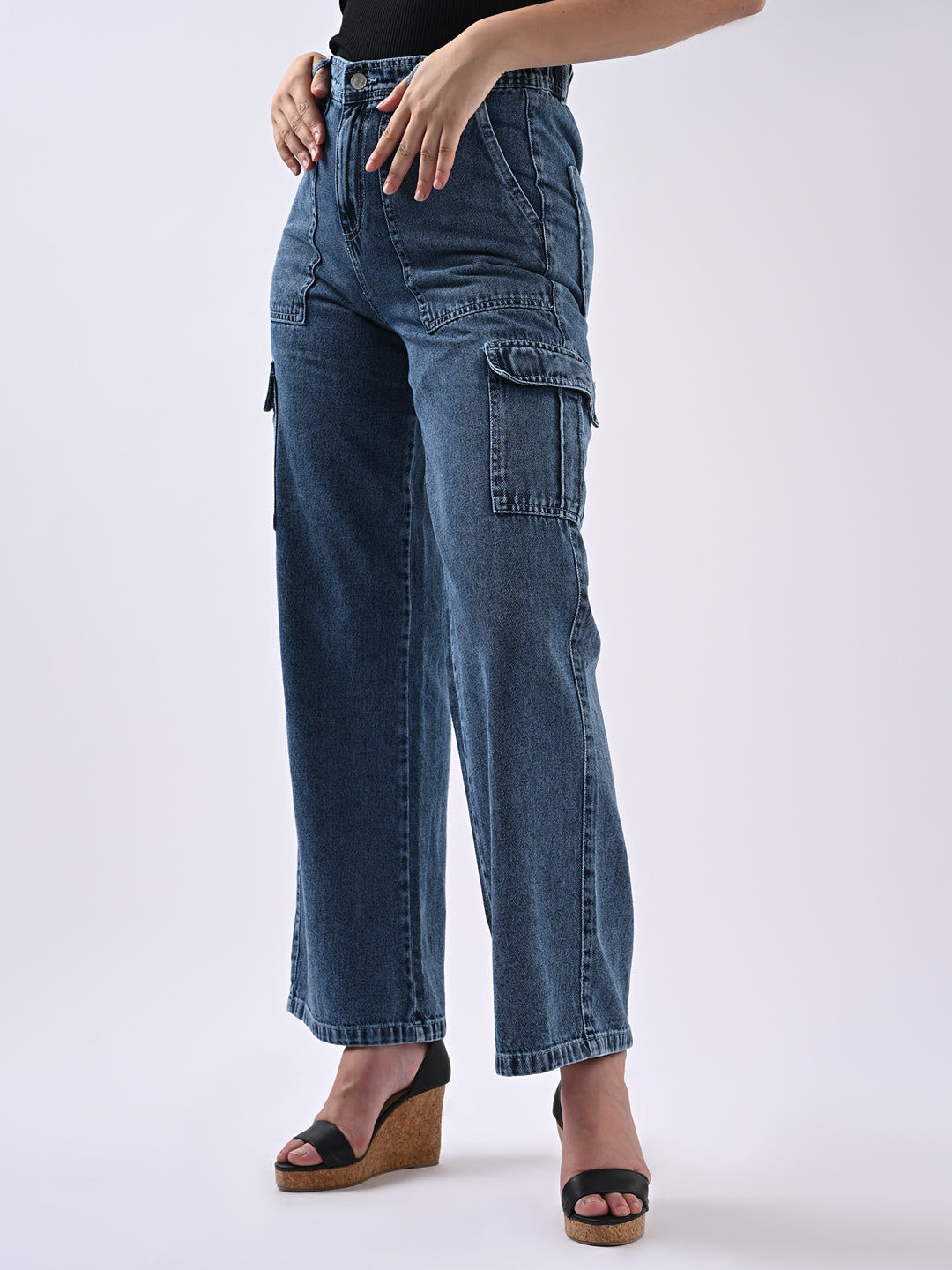 Women Loose Fit Cargo Trousers
