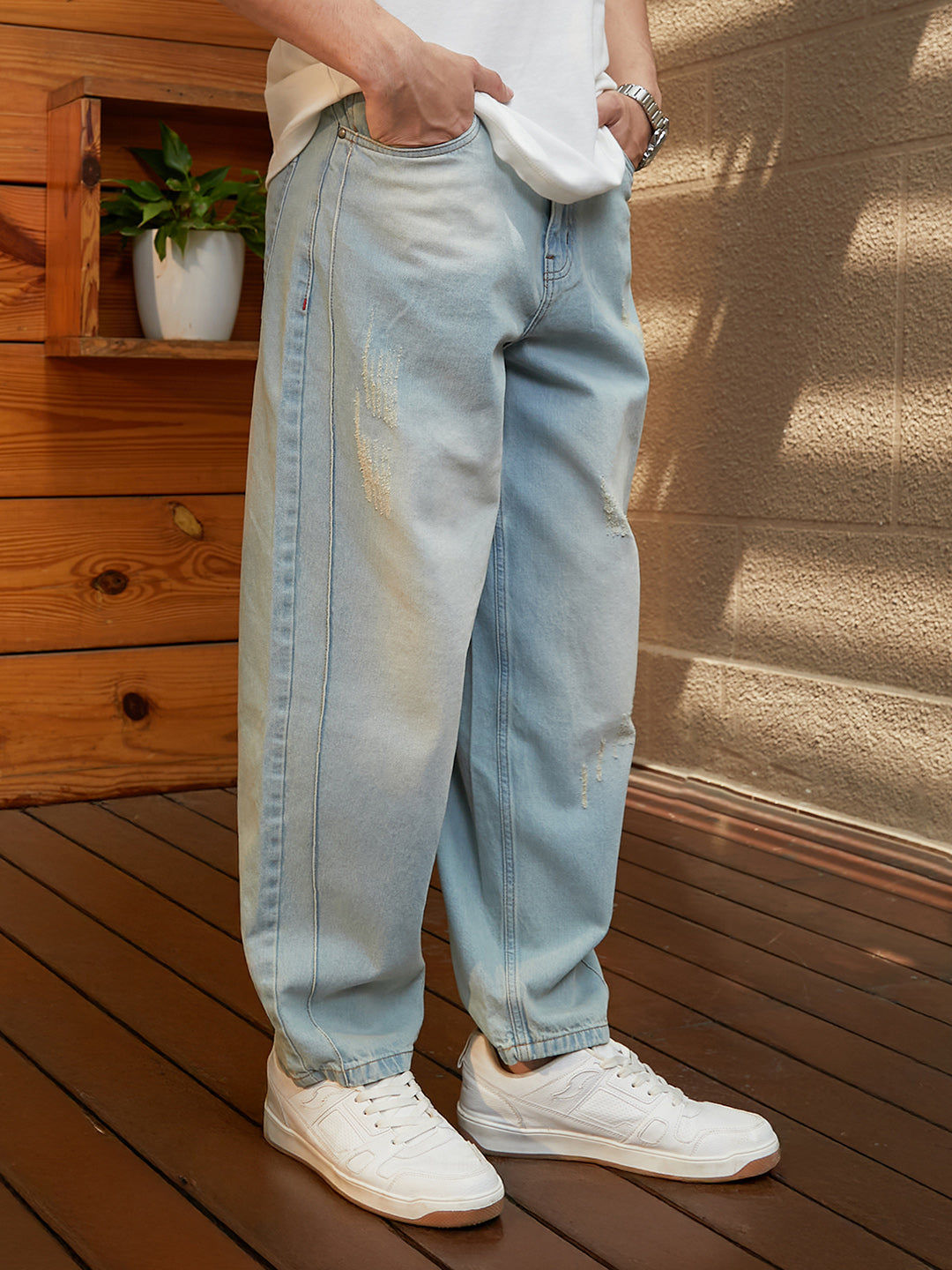 Men's Light Blue Baggy Jeans