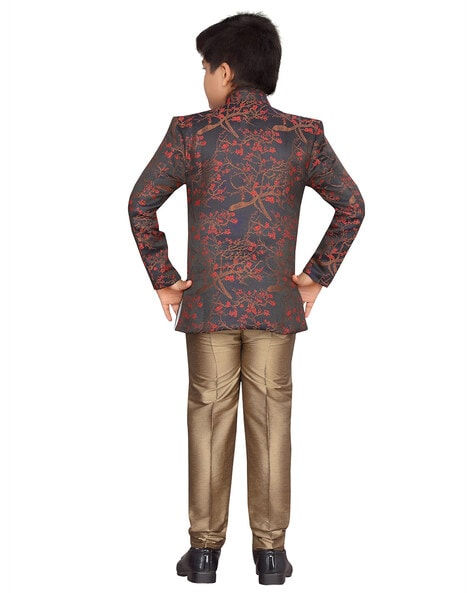 Sherwani Set with Woven Pattern