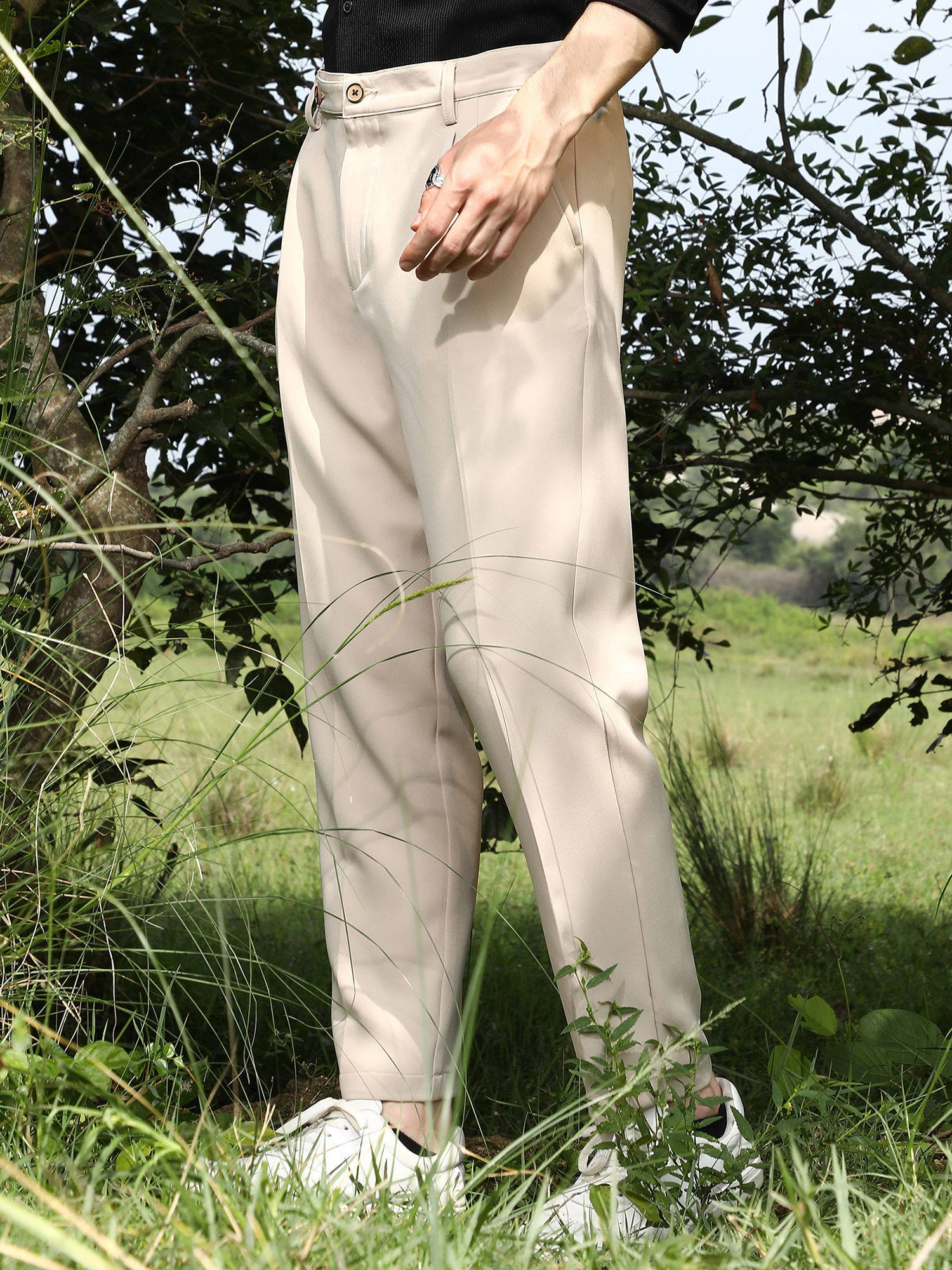 Beige Korean Tailored Trouser