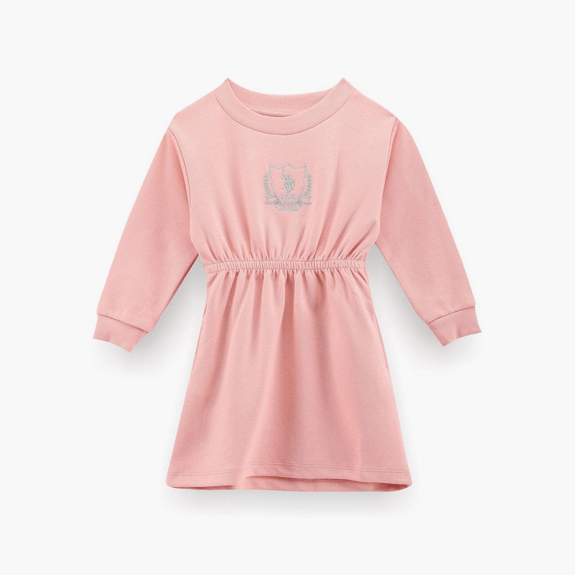 Girls Embroidered Cotton Sweat Dress by U.S. Polo Assn. Kids