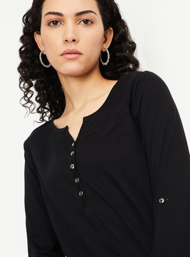 Women Solid Knitted Top