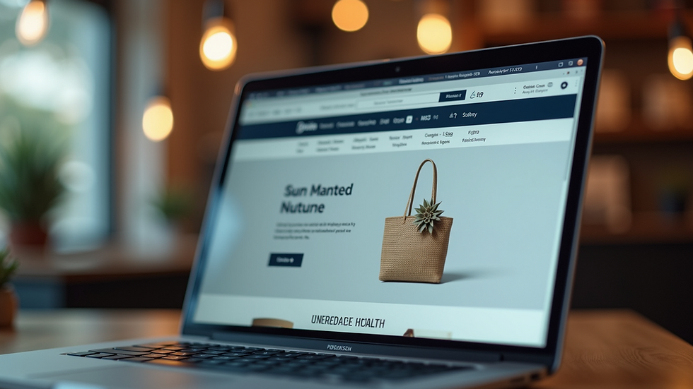 Eye-level view of a laptop displaying an online shopping website
