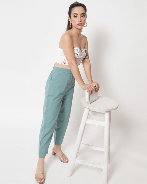 High-Raise Ankle -Length Pants