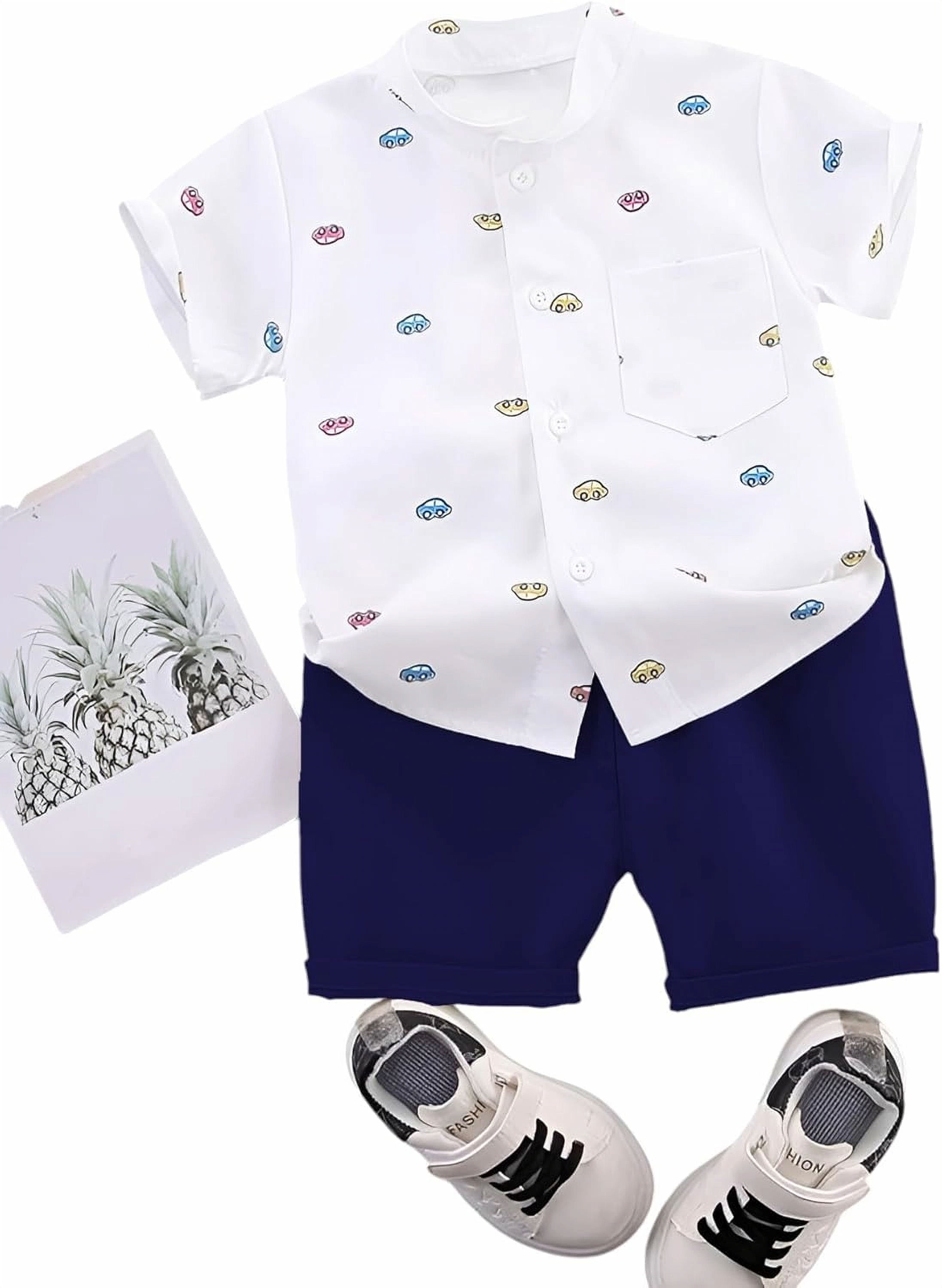 Kids Striped Colorful Summer Shirt and Shorts Set for Boys