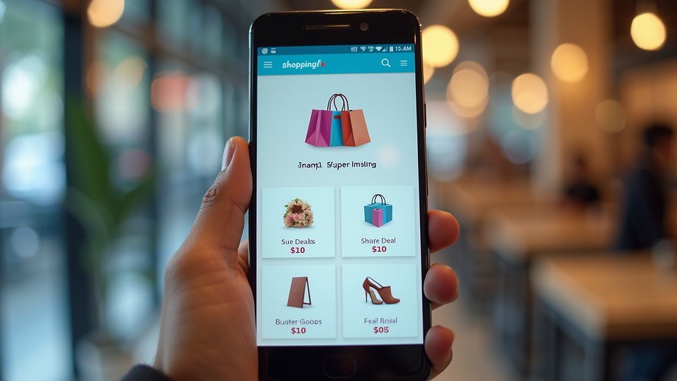 Close-up view of a smartphone displaying a shopping app with group buying options
